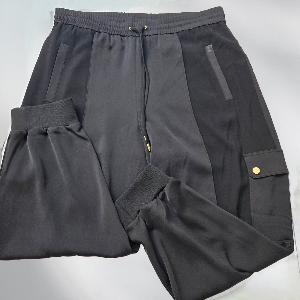 ME+EM Black Cargo Jogger Pants NWT‎ Luxury - Size UK16 - US12